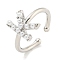 Rack Plating Brass Open Cuff Rings for Women, with ABS Imitation Pearl, Cadmium Free & Lead Free, Long-Lasting Plated, Letter, Letter K, Inner Diameter: 17mm, Letter K: 11.5x8mm