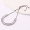 Tennis Bracelet, Platinum Brass Link Chains Slider Bracelet for Women, Clear, No Size