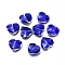 Alloy Beads, with Enamel, Heart, Antique Silver, Blue, 13.5x14.5x4mm, Hole: 1.2mm
