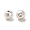 Long-Lasting Plated Alloy Beads, Round, Silver, 6x5mm, Hole: 1.2mm