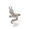 Brass Micro Pave Cubic Zirconia Charms, Cadmium Free & Nickel Free & Lead Free, Snake, Platinum, 12x8x5mm, Hole: 0.8mm