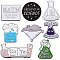 8Pcs 8 Styles Chemistry Theme Enamel Pins, Alloy Animal Brooches for Backpack Clothes, Mixed Color, 18~30.5X18.5~38x1.5~2mm, Pin: 1.2mm, 1Pc/style