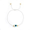 Bohemian Style Resin Evil Eye Bead Braided Bracelets, Adjustable Nylon Cord Braided Bracelets for Women, White, Inner Diameter: 11 inch(28cm)