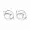 Non-Tarnish 201 Stainless Steel Links, Manual Polishing, Flat Round, Stainless Steel Color, 20x16x1.5mm, Hole: 1.4mm
