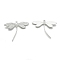 Brass Dragonfly Pendants, for DIY Jewelry Making and Crafting, Silver Color Plated, 37x45mm