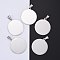 Tarnish Resistant 304 Stainless Steel Pendants, Manual Polishing, Stamping Blank Tag, Flat Round, Stainless Steel Color, 34x30x1.8mm