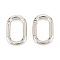 Zinc Alloy Spring Gate Rings, Oval, Platinum, 31x20x4mm, Inner Diameter: 22.5x12mm