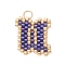 Handmade MIYUKI Seed Beads, Loom Pattern Letter Pendants, with 304 Stainless Steel Jump Rings, Letter W, 15.5x14.5x2mm, Hole: 2.5mm