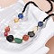 304 Stainless Steel Natural Gemstone Beaded Necklaces, with Glass, Ion Plating(IP), Real 14K Gold Plated, 15.83 inch(40.2cm)