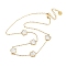 304 Stainless Steel Necklace, with Shell, Flower, Ion Plating(IP), Golden, 15.67~15.87 inch(39.8~40.3cm)