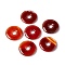 Natural Red Agate Pendants, Donut/Pi Disc Charm, 29~30x5~6mm, Hole: 6~7mm
