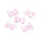 Transparent Spray Painted Glass Beads, Bowknot, Pearl Pink, 10x14x8mm, Hole: 1mm