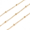 Ion Plating(IP) 304 Stainless Steel Cable Chains, Satellite Chains, with Spool and Beads, Soldered, Real 18K Gold Plated, 1.6x1x0.3mm, 2x1mm, about 32.8 Feet(10m)/roll