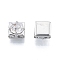 Brass Micro Pave Clear Cubic Zirconia Beads, Square, Platinum, 9x9x6.6mm, Hole: 1.5x5.5mm