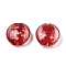 Handmade Gold Sand Lampwork Beads, Flat Round, Red, 28.5x13mm, Hole: 1.8mm
