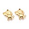 304 Stainless Steel Pendants, Dog Charms, Ion Plating(IP), Real 18K Gold Plated, 14x12x2.5mm, Hole: 1mm