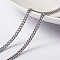 Tarnish Resistant 304 Stainless Steel Curb Chains Twisted Chains, Unwelded, with Spool, Stainless Steel Color, 3x2x0.6mm, about 65.61 Feet(20m)/roll