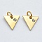 316 Surgical Stainless Steel Pendants, with Cubic Zirconia, Triangle, Clear, Real 18K Gold Plated, 9.5x10.5x2mm, Hole: 3mm
