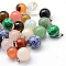 Round Natural & Synthetic Mixed Stone Pendants, with Platinum Tone Brass Findings, 17~19x13~14mm, Hole: 2x7mm