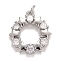 Cubic Zirconia Pendants, with Rack Plating Real 18K Gold Plated Brass Findings, with Jump Rings, Long-Lasting Plated, Lead Free & Cadmium Free, Star, Platinum, 17.5x16x2mm, , Jump Ring: 4.6x0.8mm, 3mm Inner Diameter