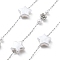 Handmade 304 Stainless Steel Chains, with Polymer Rhinestone & ABS Imitation Pearl, Soldered, Star, with Spool, Stainless Steel Color, 9.5x9.5x3.5mm, about 16.40 Feet(5m)/Roll