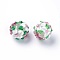 Handmade Bumpy Lampwork Beads, Round, White, 14~15mm, Hole: 1.5~1.6mm