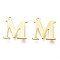 PVD Vacuum Plating  304 Stainless Steel Charms, Laser Cut, Alphabet, Golden, Letter.M, 12x11.5x0.8mm, Hole: 1mm