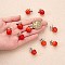 10Pcs Apple Gemstone Charm Pendant Crystal Quartz Healing Natural Stone Pendants Pink Silver Buckle for Jewelry Necklace Earring Making Crafts, Red, 20.5x14.8mm, Hole: 3mm