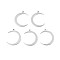Non-Tarnish 201 Stainless Steel Pendants, Moon, Stainless Steel Color, 25.5x20.5x1.5mm, Hole: 2mm