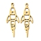 Ion Plating(IP) 304 Stainless Steel Pendants, Rocket Charm, Real 18K Gold Plated, 35x12.5x1mm, Hole: 1.8mm