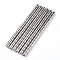 Brass Magnetic Clasps with Glue-in Ends, Column, Platinum, 9x4.5mm, Inner hole: 2mm, Outer hole: 0.8mm