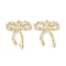 Brass Micro Pave Clear Cubic Zirconia Pendants, Cadmium Free & Nickel Free & Lead Free, Long-Lasting Plated, Bowknot Charms, Real 14K Gold Plated, 20.5x18.5x4.5mm, Hole: 1mm