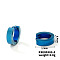 Fashionable 304 Stainless Steel Mirror Polished Hoop Earrings for Hip-hop Street Style, Blue, 13x3mm