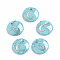 Synthetic Turquoise Charms, with Plastic Letter, Flat Round, Letter.C, 15x2mm, Hole: 1.5mm