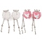 Handmade Luminous Polymer Clay Rhinestone Beads, Resin Fishtail & Acrylic Rose & Alloy Chain, Crown, Clear, 58~66mm
