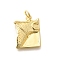 Brass Pendants, with Jump Ring, Long-Lasting Plated, Lead Free & Cadmium Free, Rectangle with Wolf Charms, Real 18K Gold Plated, 17x13x5.5mm, Hole: 3.5mm