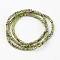 Electroplate Glass Bead Strands, Half Plated, Faceted, Rondelle, Lime, 3x2mm, Hole: 1mm, about 165~169pcs/strand, 15~16 inch(38~40cm)