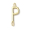 Rack Plating Brass Connector Charms, for Personalized Name Necklace Making, Cadmium Free & Lead Free, Long-Lasting Plated, Real 18K Gold Plated, Letter P, 22.5x7x1.5mm, Hole: 3x0.8mm