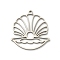 201 Stainless Steel Pendants, Shell Shapes, Laser Cut, Anti-Tarnish, Stainless Steel Color, 22.5x20.5x1mm, Hole: 1.2mm