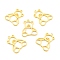 Alloy Open Back Bezel Pendants, for DIY UV Resin, Epoxy Resin, Pressed Flower Jewelry, Cadmium Free & Lead Free, Bear, Golden, 26.5x22x1.5mm, Hole: 1.5mm