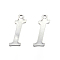 Non-Tarnish 304 Stainless Steel Letter Charms, Letter.I, Stainless Steel Color, 13.5x5x0.8mm, Hole: 1mm