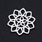 Non-Tarnish 201 Stainless Steel Filigree Joiners Links, Laser Cut, Flower, Stainless Steel Color, 15x14.5x1mm