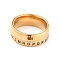 Stainless Steel Spinner Ring, with Number & Letter Pattern, Wide Band Rings for Unisex, Golden, 8mm, Inner Diameter: 17.3mm
