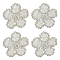 4Pcs Flower Cloth Patches, Glass Beaded Appliques, Stick On Patch, with Rhinestone, Costume Accessories, Clear, 54.5x55x4mm
