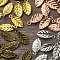 40Pcs 4 Colors Alloy Charms, Leaf, Mixed Color, 14.5x7x2mm, Hole: 1mm, 10pcs/color
