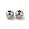 Non-Tarnish 201 Stainless Steel Bead, Round, Stainless Steel Color, 4mm, Hole: 1.5mm