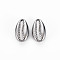 Non-Tarnish 304 Stainless Steel Charms, Cadmium Free & Nickel Free & Lead Free, Shell Shape, Stainless Steel Color, 14x8x4mm, Hole: 1mm