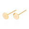 Brass Stud Earring Findings, Flat Round, Nickel Free, Real 18K Gold Plated, 5mm, Pin: 0.8mm