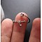 Twelve Constellation Brass Micro Pave Clear Cubic Zirconia Cuff Rings, Platinum, Aries, Inner Diameter: Adjustable