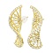 DNA Sequences Shape Brass Micro Pave Cubic Zirconia Stud Earrings, Long-Lasting Plated, Lead Free & Cadmium Free, Real 18K Gold Plated, 31x10mm, Pin: 0.8x11mm